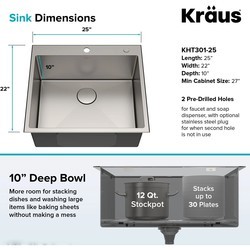Кухонные мойки Kraus KHT301-Standart Pro 25 635x559