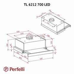 Вытяжки Perfelli TL 6212 Full BL 700 LED черный