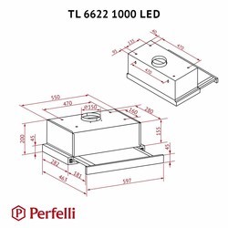 Вытяжки Perfelli TL 6622 Full BL 1000 LED черный