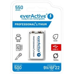 Аккумуляторы и батарейки everActive Professional Line 1xKrona 550 mAh USB Type-C