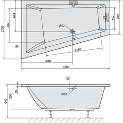 Ванны Polysan Triangl 180x120&nbsp;см