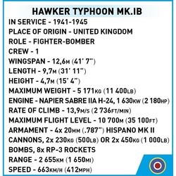 Конструкторы COBI Hawker Typhoon Mk.1B 5864