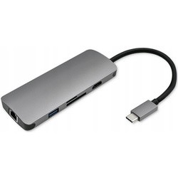 Картридеры и USB-хабы Qoltec Hub Adapter USB-C 3.1 6in1