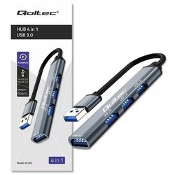 Картридеры и USB-хабы Qoltec Hub Adapter USB-C 3.1 4in1 USB 3.0 3xUSB 2.0