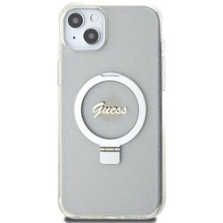Чехлы для мобильных телефонов GUESS Ring Stand Script Glitter MagSafe for iPhone 15 Plus