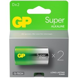 Аккумуляторы и батарейки GP Super Alkaline G-Tech 2xD