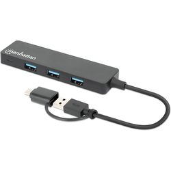Картридеры и USB-хабы MANHATTAN 4-Port USB 3.0 Type-C \/ Type-A Combo Hub