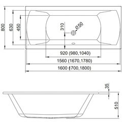 Ванны Aquaform Linea 180x80