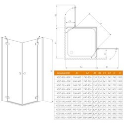 Душевая кабина Radaway Almatea KDD 90Lx80R