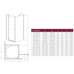 Душевая кабина Radaway Torrenta KDJ 100Lx80