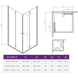 Душевая кабина Radaway Eos KDD-B 100x100