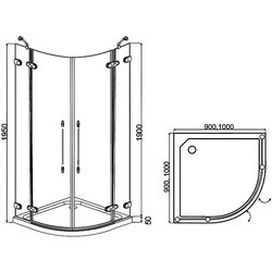 Душевые кабины AM-PM Serenity Extra Swing 100 W4AG-D6N-090CT