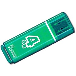 USB Flash (флешка) SmartBuy Glossy 4Gb (зеленый)
