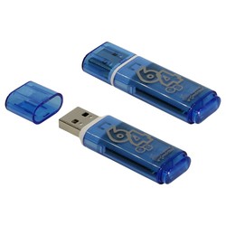 USB Flash (флешка) SmartBuy Glossy 64Gb (синий)
