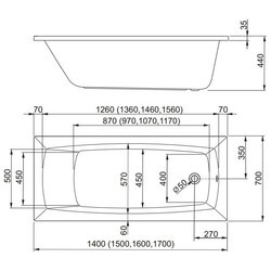 Ванны Aquaform Arcline 160x70