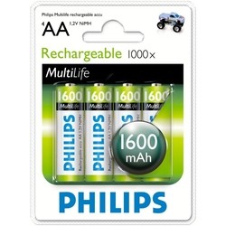 Аккумуляторы и батарейки Philips MultiLife 4xAA 1600 mAh