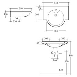 Умывальники ArtCeram Modula Medium L660