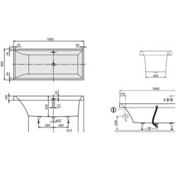 Ванна Villeroy & Boch Squaro 180x80