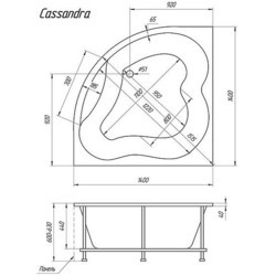 Ванна Marka One Cassandra 140x140