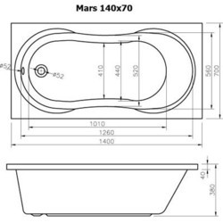 Ванна Alpen Mars 140x70