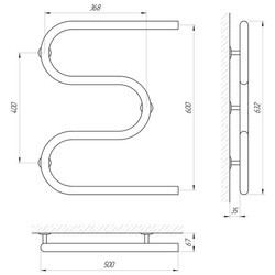Полотенцесушители LARIS Zmeevik 32 500x600