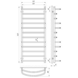 Полотенцесушитель LARIS Euromix 530x600