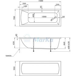 Ванна Marka One Modern 140x70