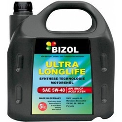 Моторные масла BIZOL Ultra Longlife 5W-40 5L