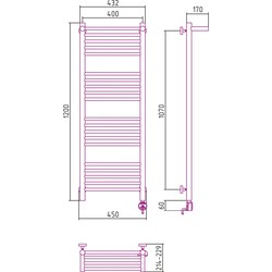 Полотенцесушитель Sunerzha Bogema-E shelf 400x1200-1 (золотистый)