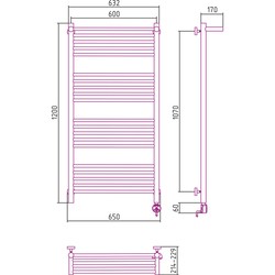 Полотенцесушитель Sunerzha Bogema-E shelf 600x1200-1 (бронзовый)