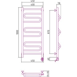 Полотенцесушитель Sunerzha Elegiya-E 400x1000 (золотистый)