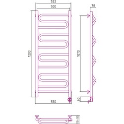 Полотенцесушитель Sunerzha Elegiya-E 500x1200 (золотистый)