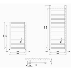 Полотенцесушитель P.M.H. Galeon 600x1280