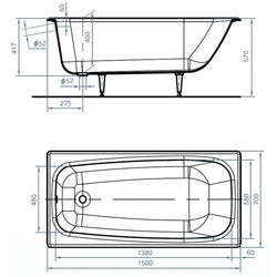 Ванна Universal Novokuzneck Classic 150x70