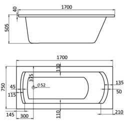 Ванна Santek Monaco XL 170x75