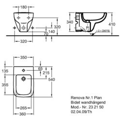 Биде Keramag Renova Nr. 1 Plan 232150