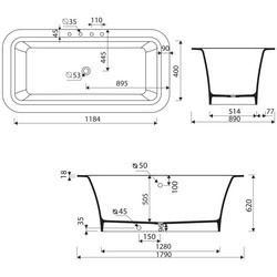 Ванны Marmorin Tytan 179x89