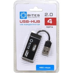 Картридер/USB-хаб 5bites HB24-201 (синий)