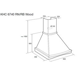 Вытяжка Korting KHC 6740 RN Wood (черный)