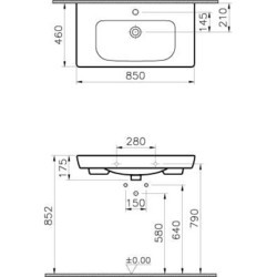 Умывальник Vitra S20 5522B003-0001