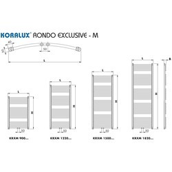 Полотенцесушители Korado Koralux Rondo Exclusive-M KRXM 1820.600