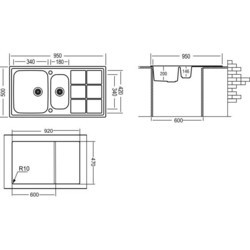 Кухонная мойка Longran Lotus LT 950.500 15