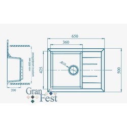 Кухонная мойка GranFest Quadro GF-Q650L (бежевый)