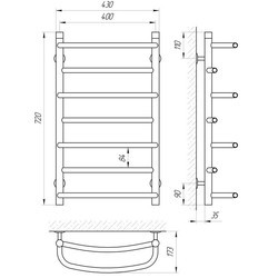 Полотенцесушитель LARIS Euromix 630x1500