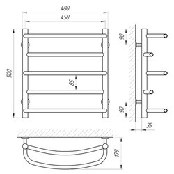 Полотенцесушитель LARIS Euromix 630x1500