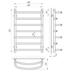 Полотенцесушитель LARIS Euromix 630x1500