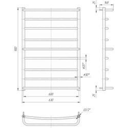 Полотенцесушитель MARIO Lux 600x900