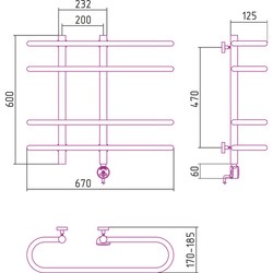 Полотенцесушитель Sunerzha Furore-E 700x600 (золотистый)