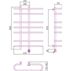 Полотенцесушитель Sunerzha Furore-E 700x1000 (золотистый)