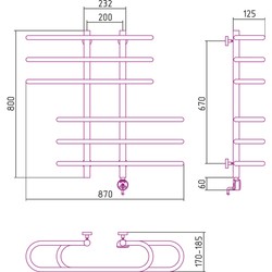 Полотенцесушитель Sunerzha Furore-E 900x800 (золотистый)